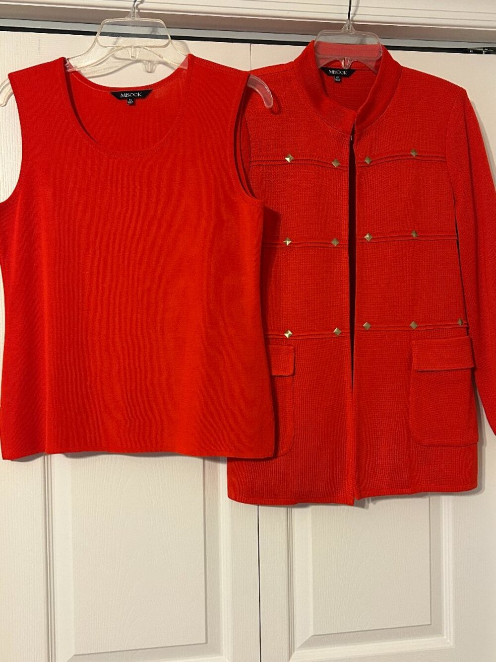 MISOOK Sz PS Red 2 Pc Shell/Tank Jacket Set